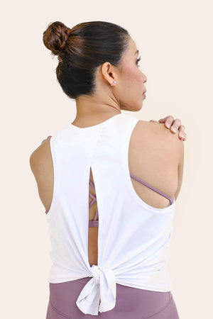 Ribbon Tank Top in White